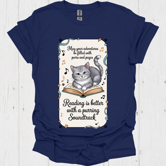 Reading Purring Soundtrack 1 Pet Lover T-Shirt