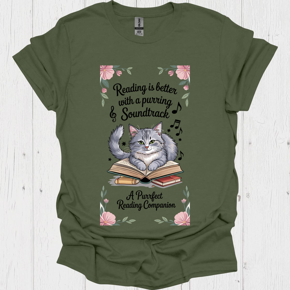 Reading Purring Soundtrack 2 Pet Lover T-Shirt