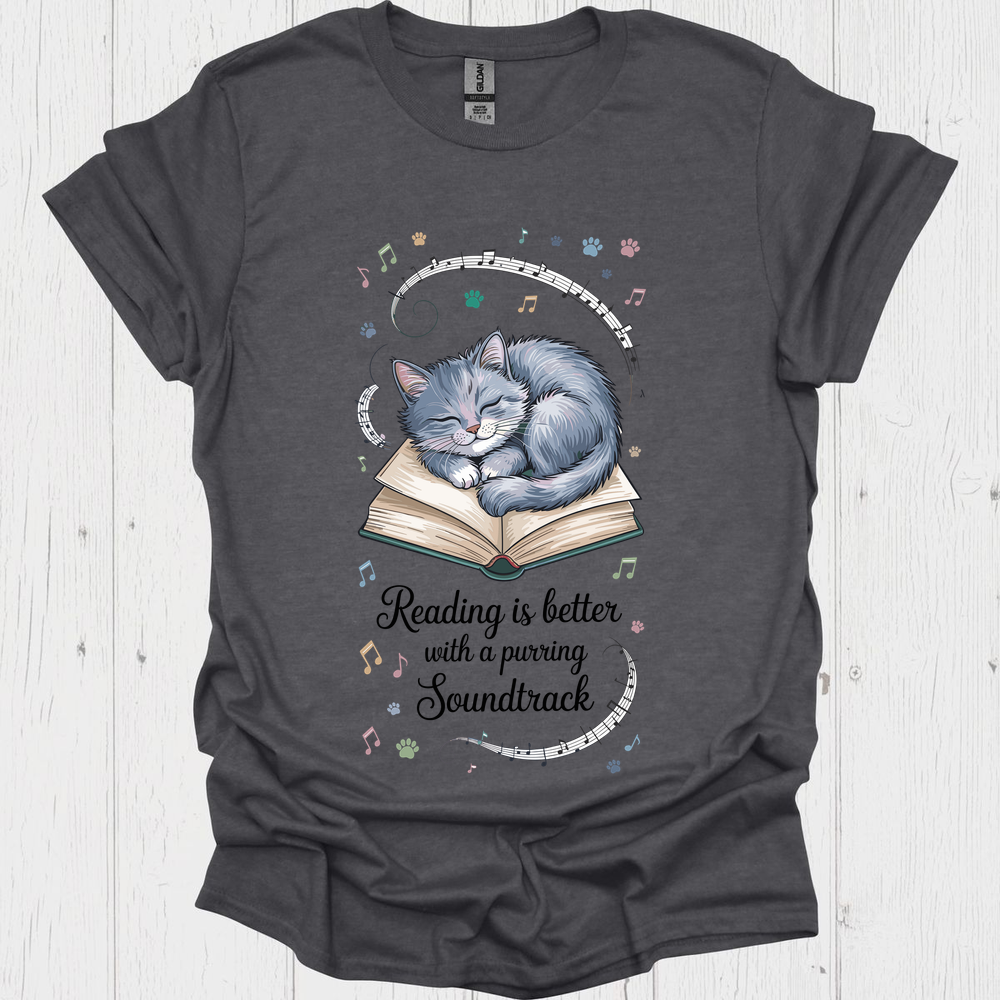 Reading Purring Soundtrack 3 Pet Lover T-Shirt