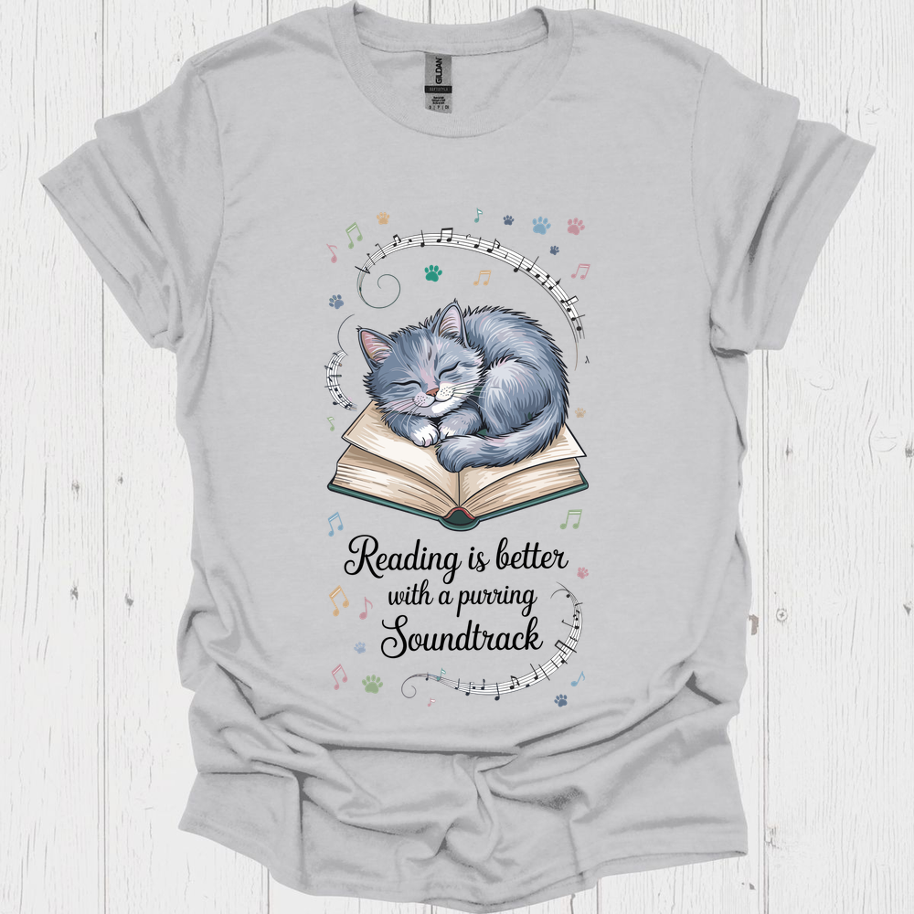 Reading Purring Soundtrack 3 Pet Lover T-Shirt