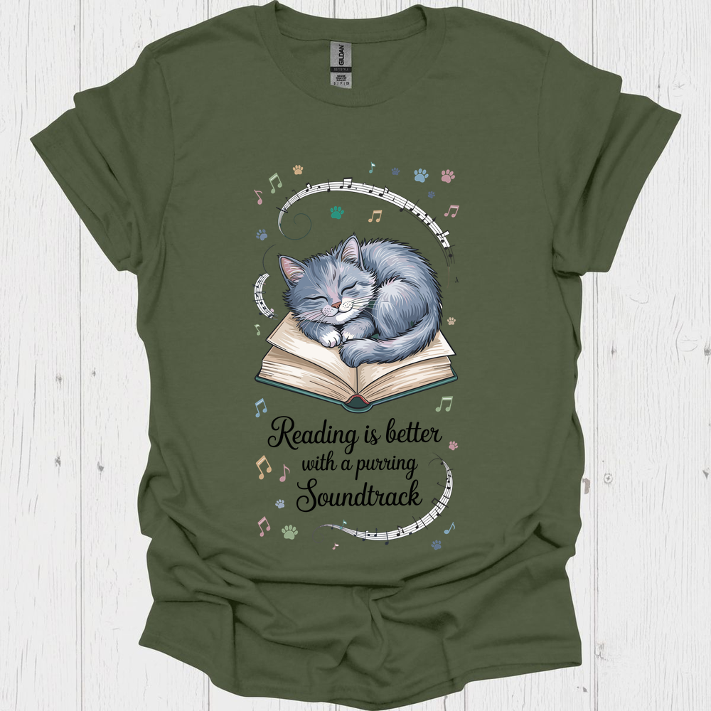 Reading Purring Soundtrack 3 Pet Lover T-Shirt