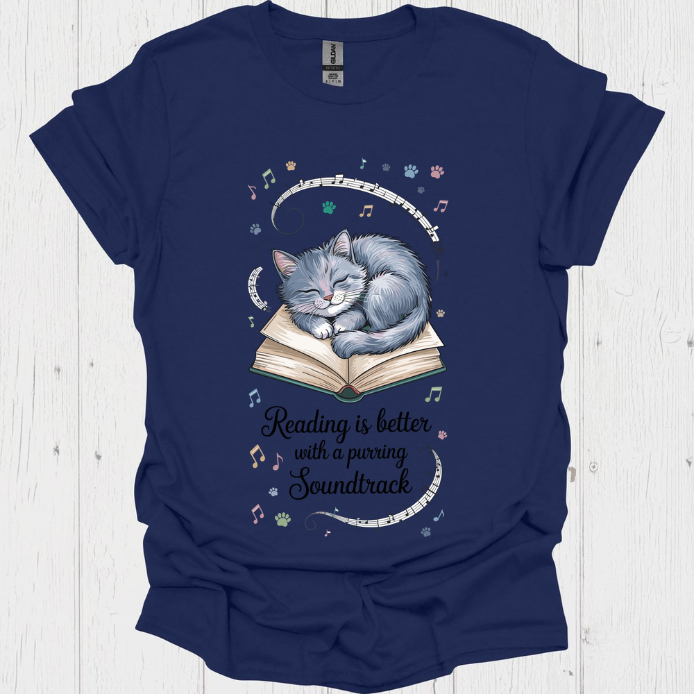 Reading Purring Soundtrack 3 Pet Lover T-Shirt