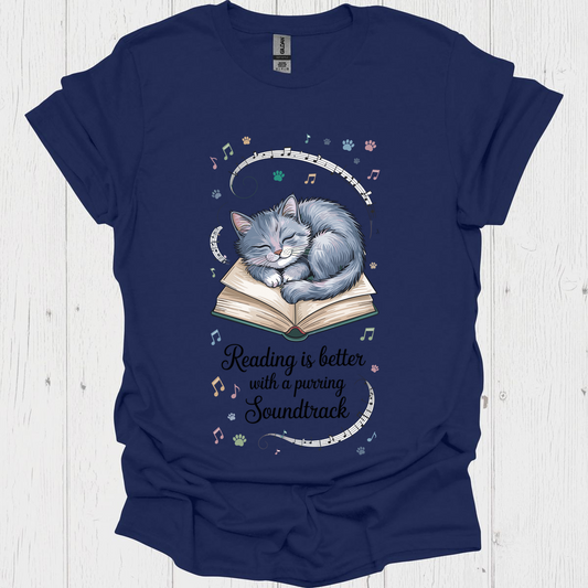 Reading Purring Soundtrack 3 Pet Lover T-Shirt