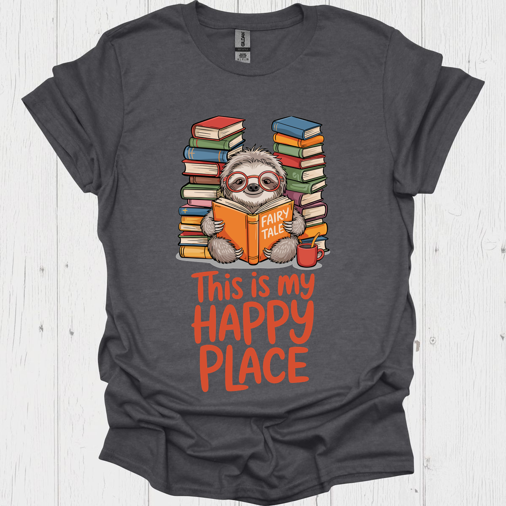 Sloth Reading This Is My Happy Place Book Lover Design